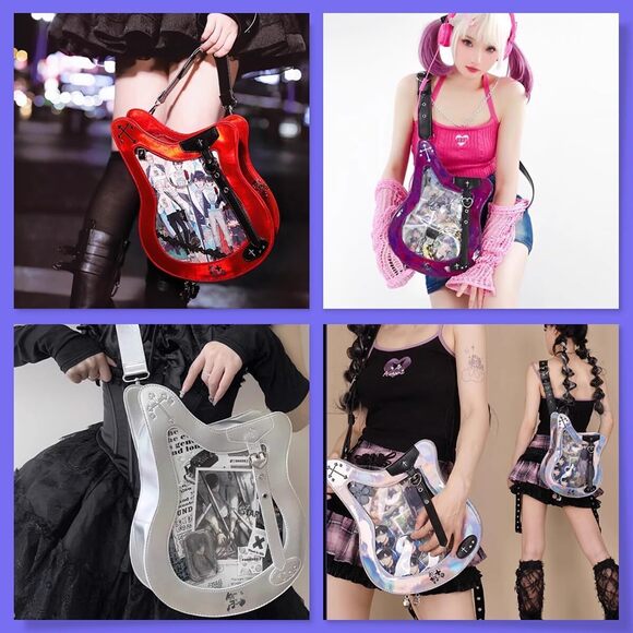 4496 Guitar Ita Bag - Y2K Japanese Backpack for Unisex with Pin Display main image 7
